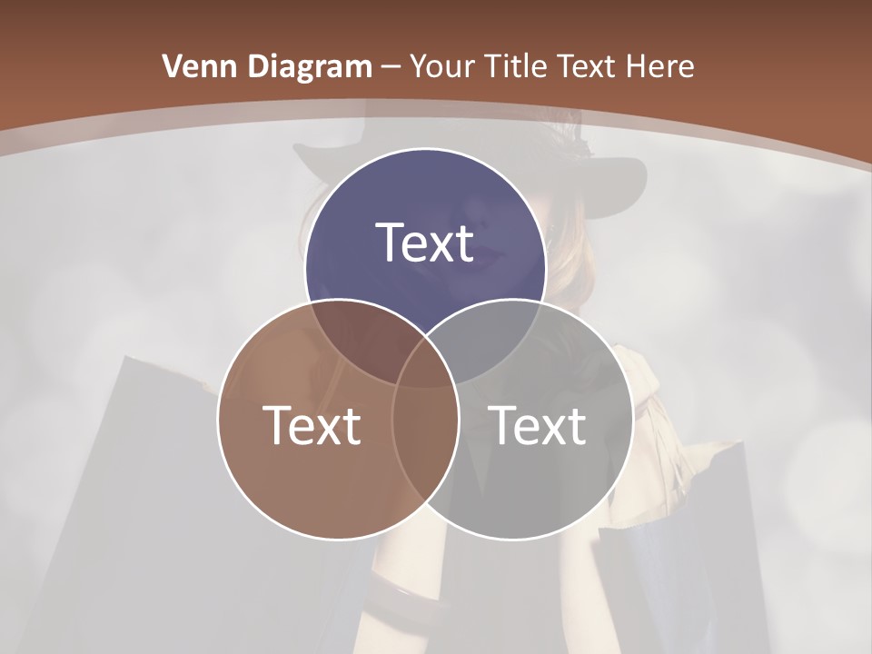 A Woman In A Hat Holding Shopping Bags PowerPoint Template