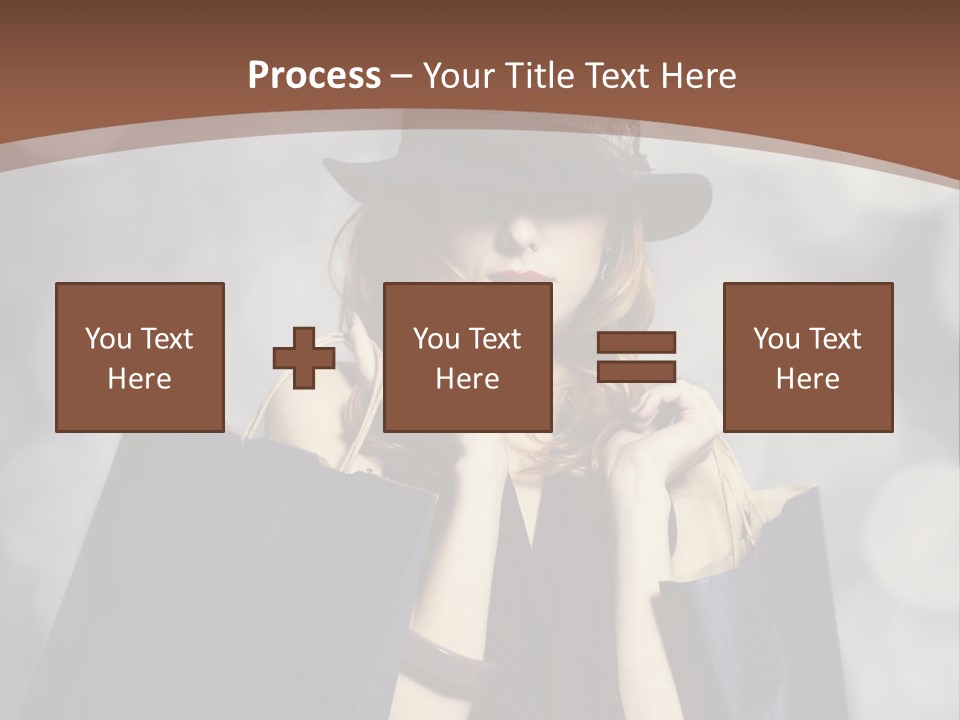 A Woman In A Hat Holding Shopping Bags PowerPoint Template