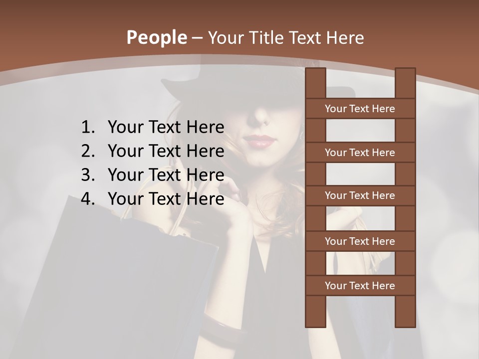 A Woman In A Hat Holding Shopping Bags PowerPoint Template