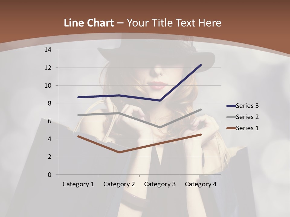 A Woman In A Hat Holding Shopping Bags PowerPoint Template