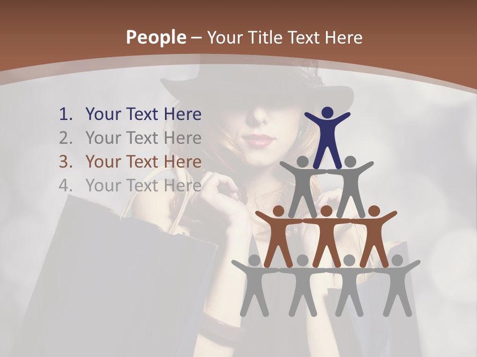 A Woman In A Hat Holding Shopping Bags PowerPoint Template