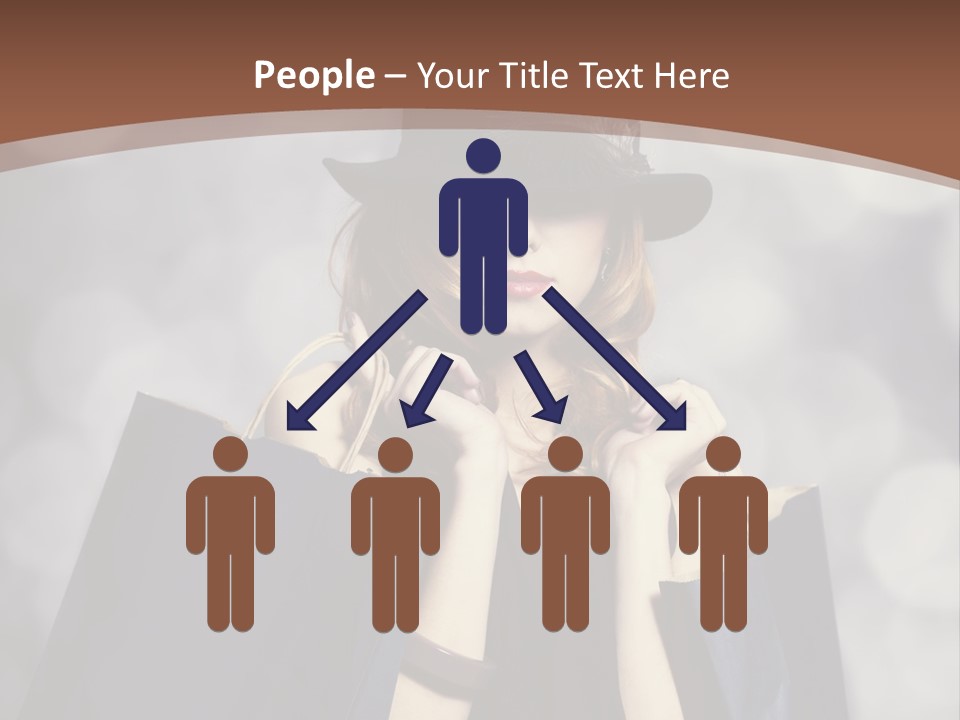 A Woman In A Hat Holding Shopping Bags PowerPoint Template
