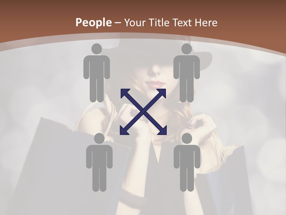 A Woman In A Hat Holding Shopping Bags PowerPoint Template