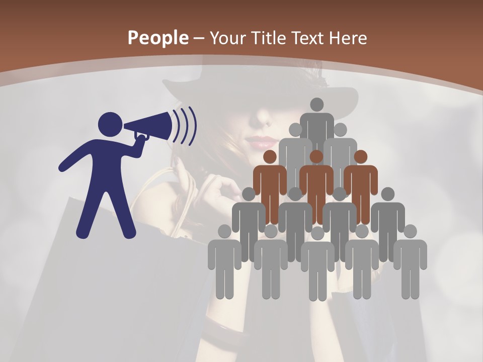 A Woman In A Hat Holding Shopping Bags PowerPoint Template