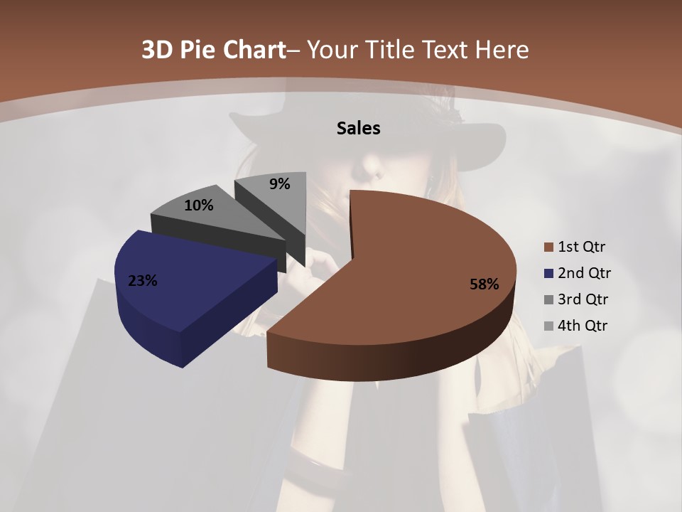 A Woman In A Hat Holding Shopping Bags PowerPoint Template