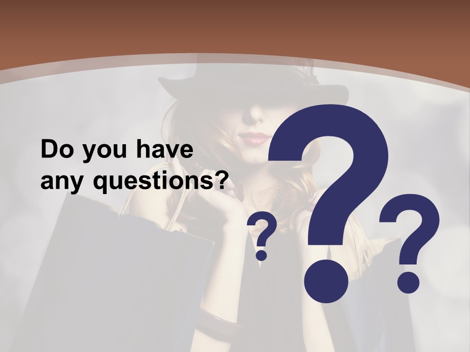 A Woman In A Hat Holding Shopping Bags PowerPoint Template