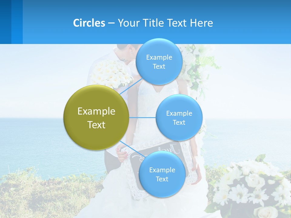 A Newly Married Couple Kissing In Front Of The Ocean PowerPoint Template