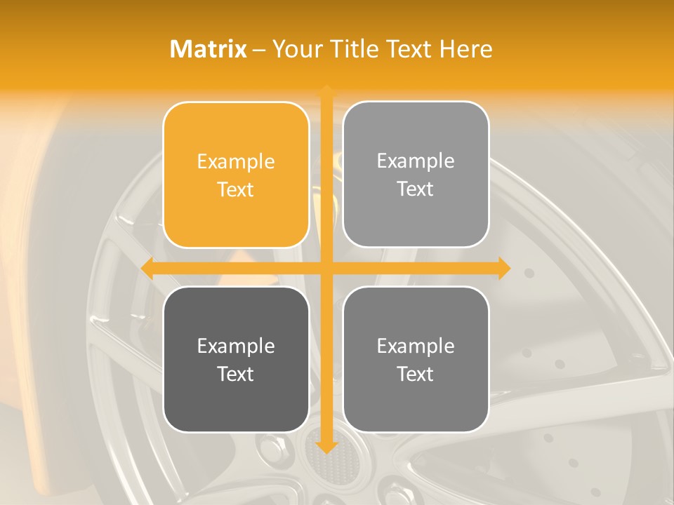 A Yellow Car Wheel With A Yellow Brake Cover PowerPoint Template