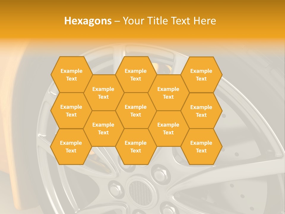 A Yellow Car Wheel With A Yellow Brake Cover PowerPoint Template