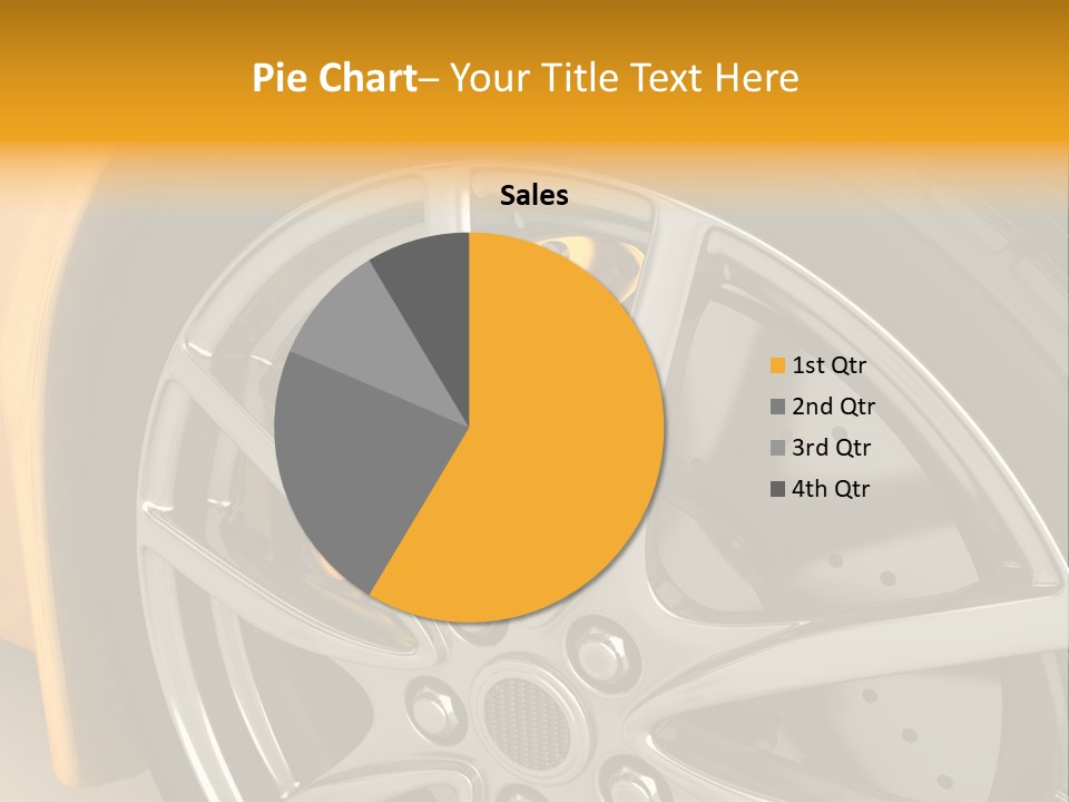 A Yellow Car Wheel With A Yellow Brake Cover PowerPoint Template
