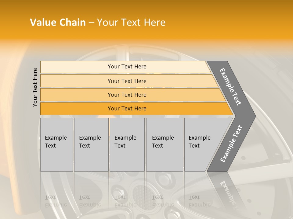 A Yellow Car Wheel With A Yellow Brake Cover PowerPoint Template