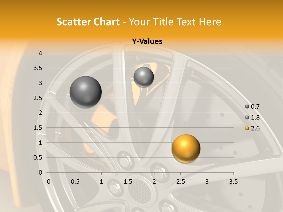 A Yellow Car Wheel With A Yellow Brake Cover PowerPoint Template