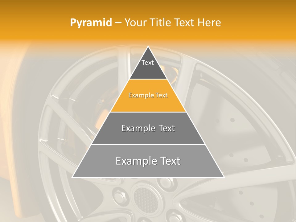 A Yellow Car Wheel With A Yellow Brake Cover PowerPoint Template