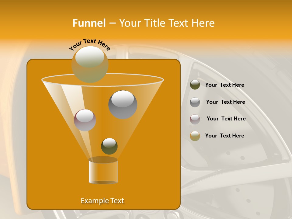 A Yellow Car Wheel With A Yellow Brake Cover PowerPoint Template
