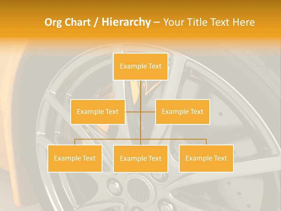 A Yellow Car Wheel With A Yellow Brake Cover PowerPoint Template
