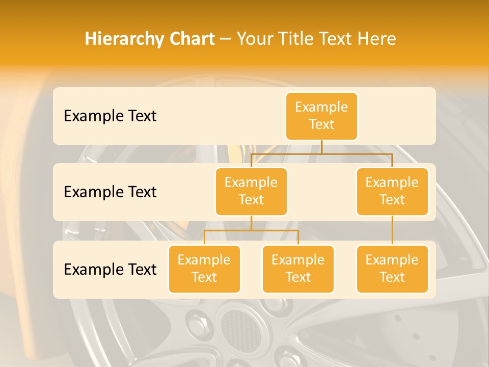 A Yellow Car Wheel With A Yellow Brake Cover PowerPoint Template