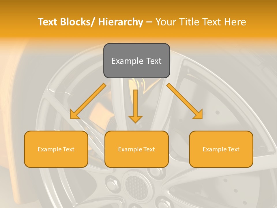 A Yellow Car Wheel With A Yellow Brake Cover PowerPoint Template