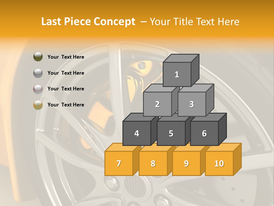 A Yellow Car Wheel With A Yellow Brake Cover PowerPoint Template