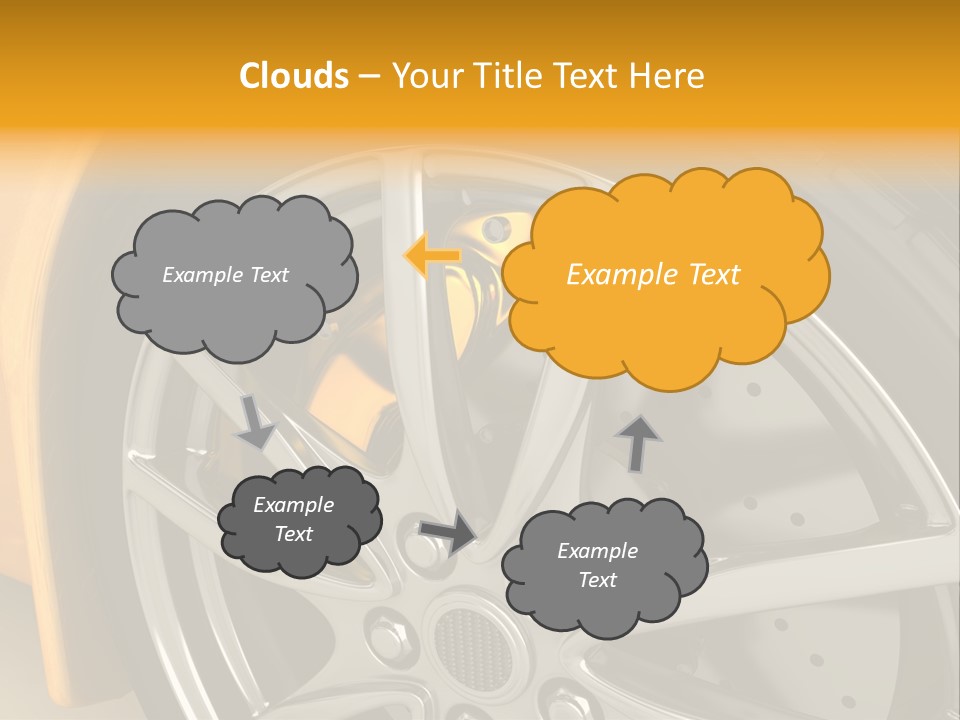 A Yellow Car Wheel With A Yellow Brake Cover PowerPoint Template