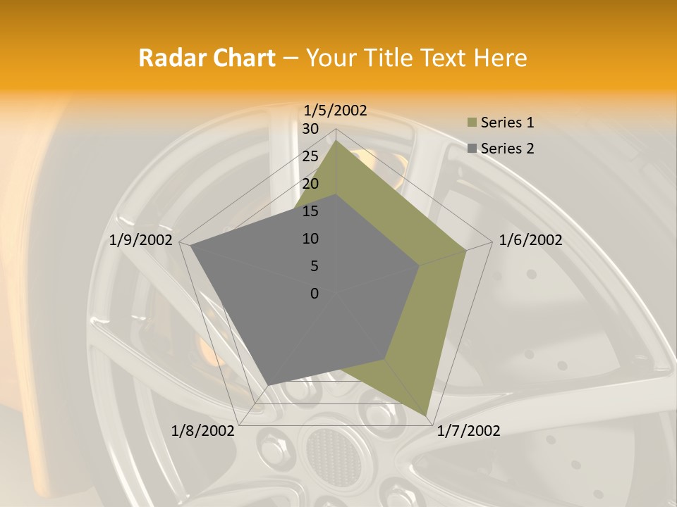 A Yellow Car Wheel With A Yellow Brake Cover PowerPoint Template