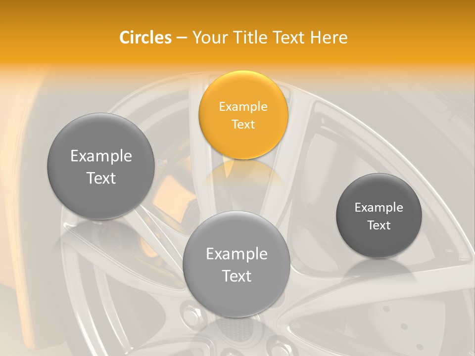 A Yellow Car Wheel With A Yellow Brake Cover PowerPoint Template