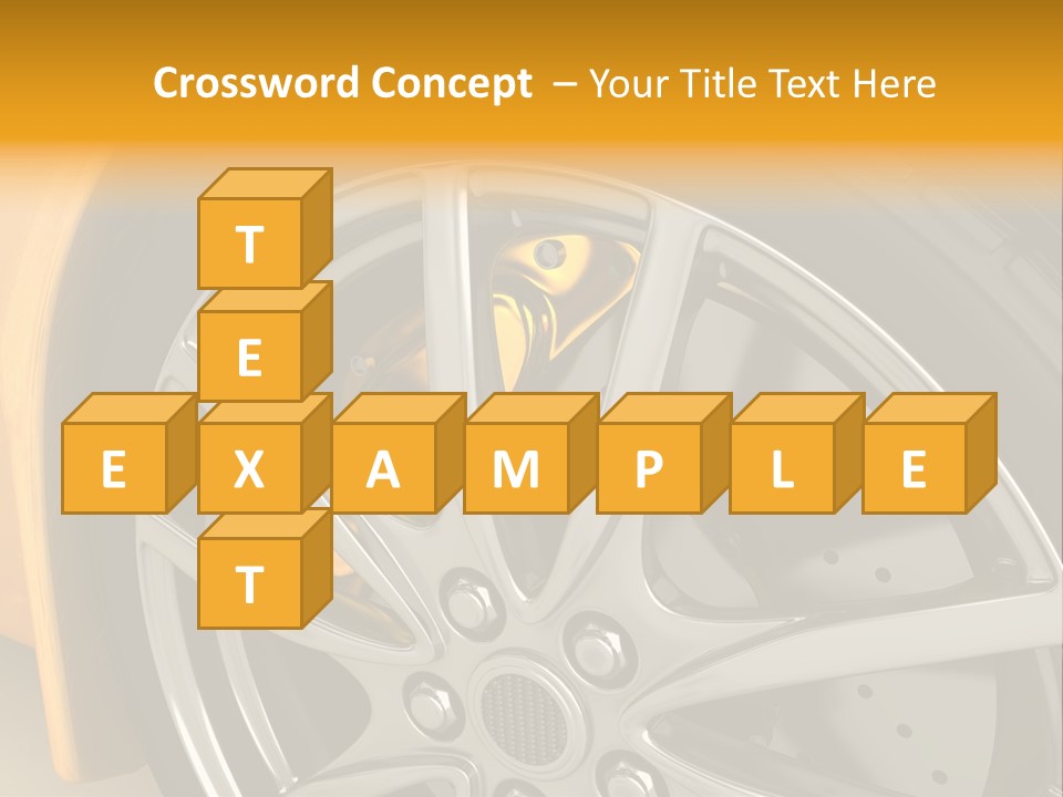 A Yellow Car Wheel With A Yellow Brake Cover PowerPoint Template