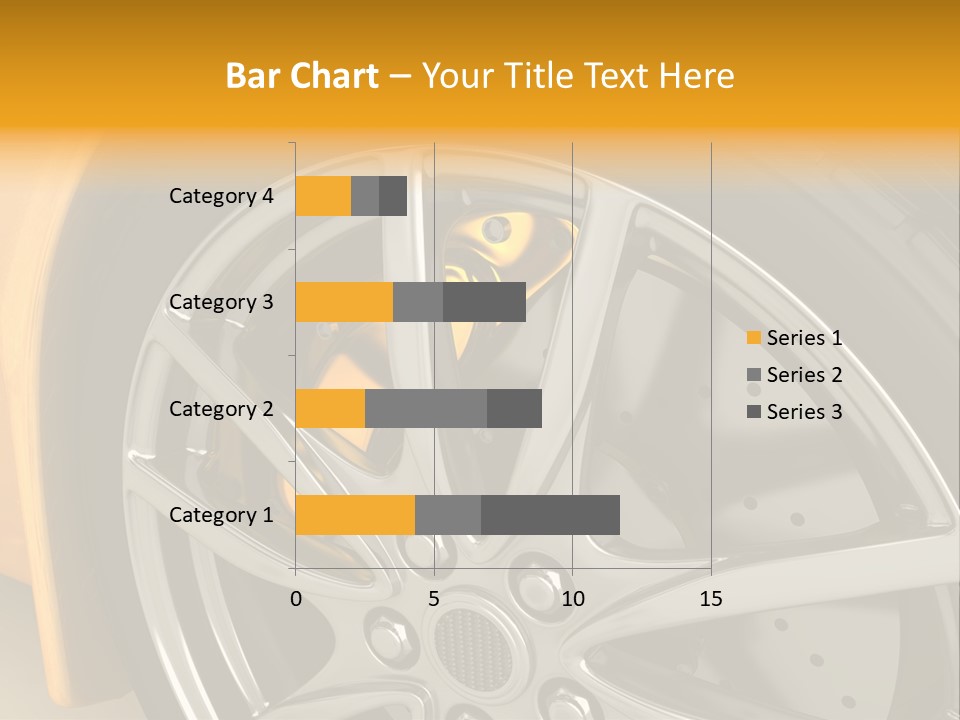 A Yellow Car Wheel With A Yellow Brake Cover PowerPoint Template