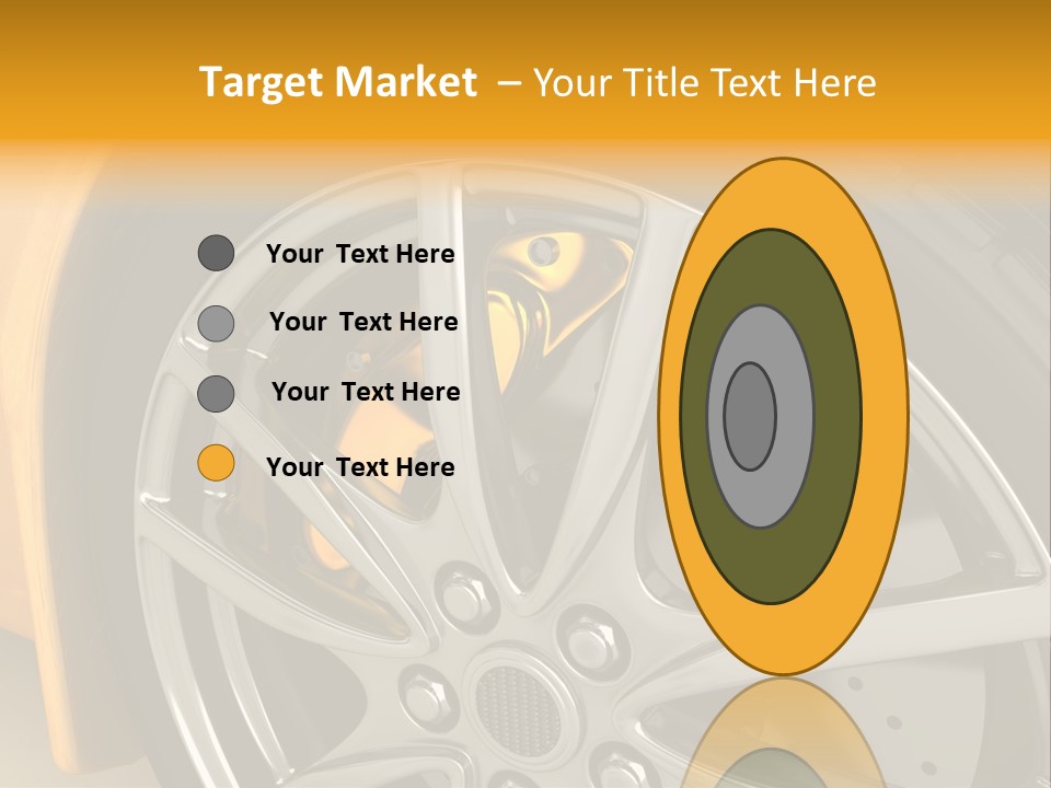 A Yellow Car Wheel With A Yellow Brake Cover PowerPoint Template