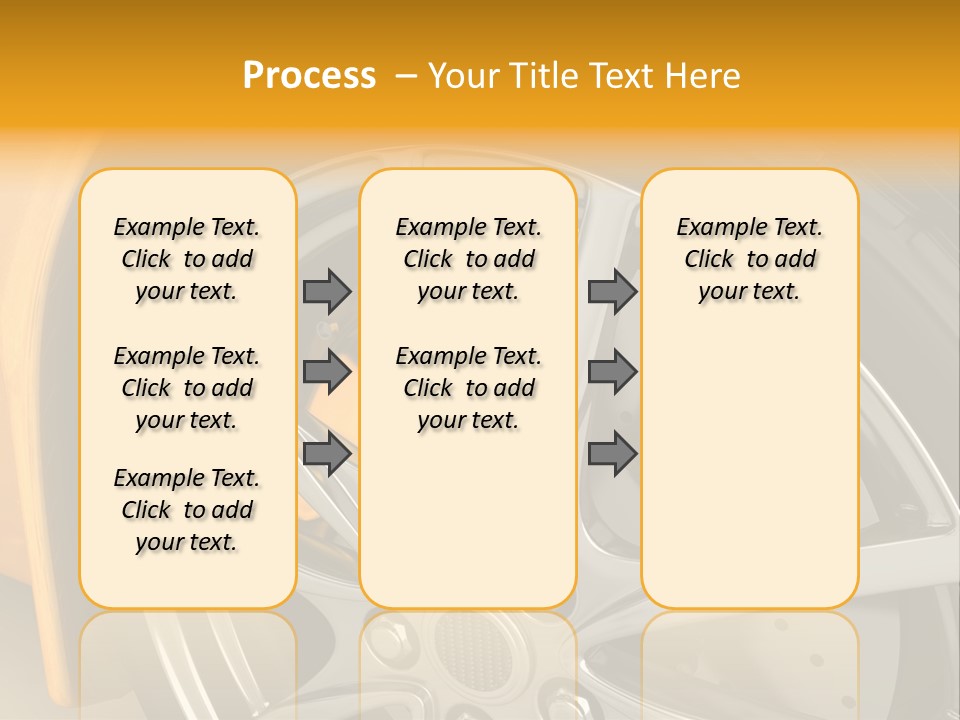A Yellow Car Wheel With A Yellow Brake Cover PowerPoint Template