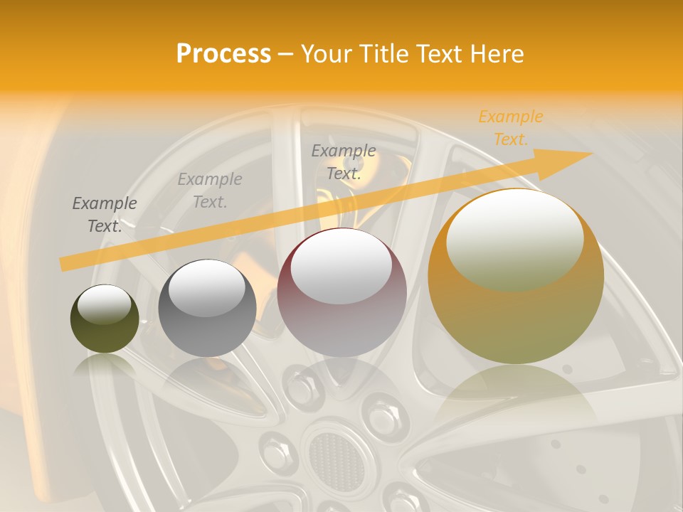 A Yellow Car Wheel With A Yellow Brake Cover PowerPoint Template