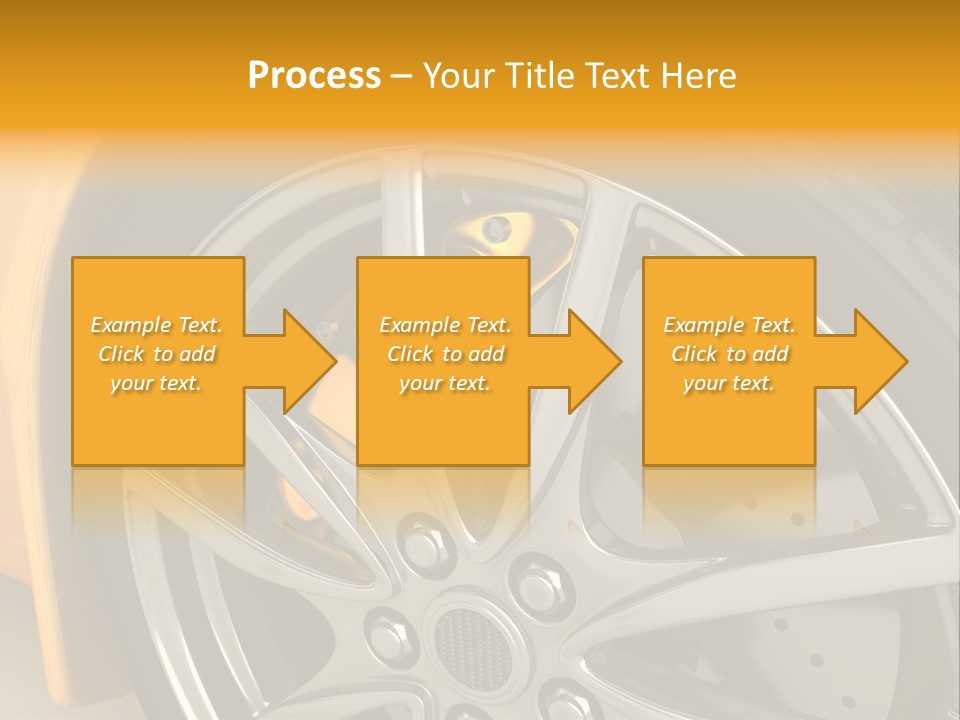 A Yellow Car Wheel With A Yellow Brake Cover PowerPoint Template