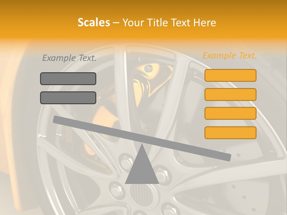 A Yellow Car Wheel With A Yellow Brake Cover PowerPoint Template