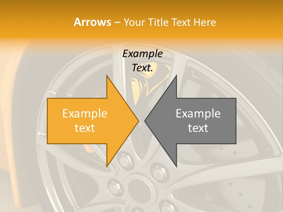 A Yellow Car Wheel With A Yellow Brake Cover PowerPoint Template