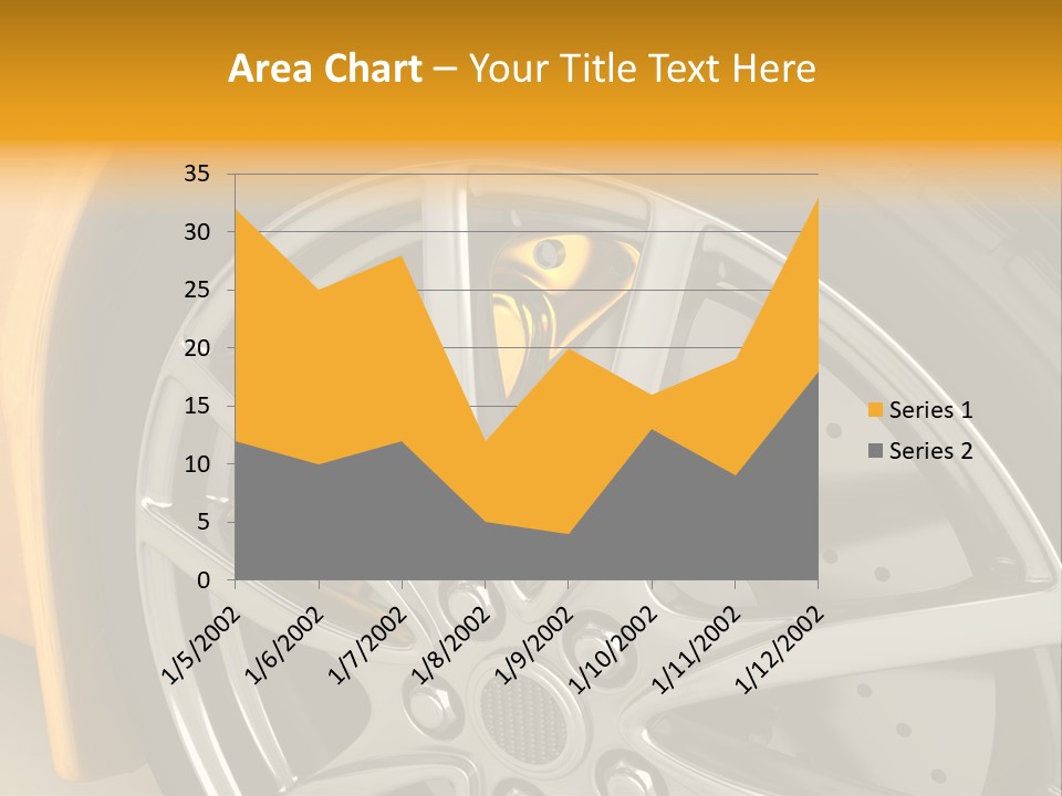 A Yellow Car Wheel With A Yellow Brake Cover PowerPoint Template