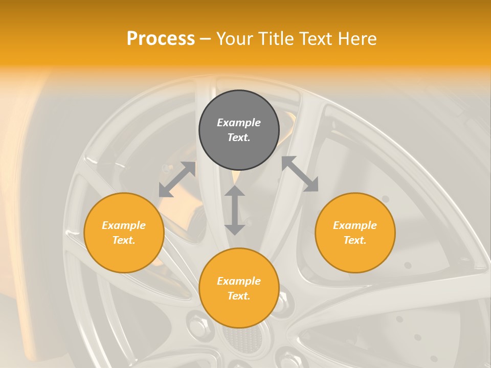 A Yellow Car Wheel With A Yellow Brake Cover PowerPoint Template