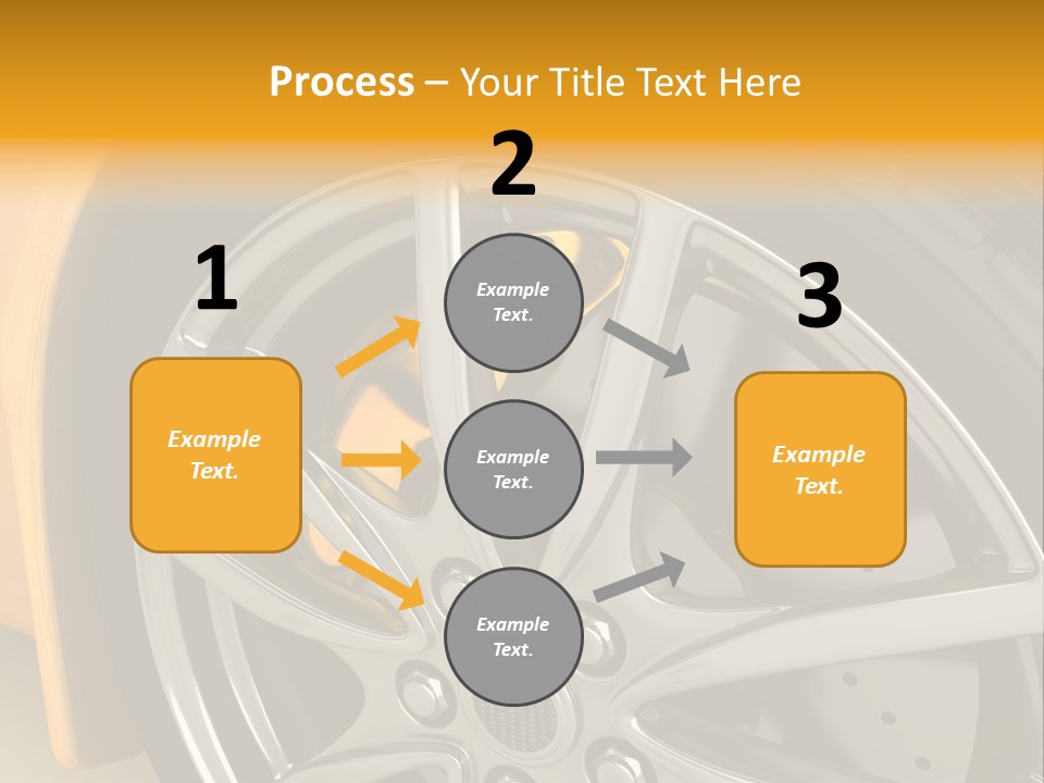 A Yellow Car Wheel With A Yellow Brake Cover PowerPoint Template