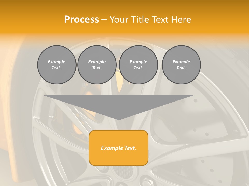 A Yellow Car Wheel With A Yellow Brake Cover PowerPoint Template
