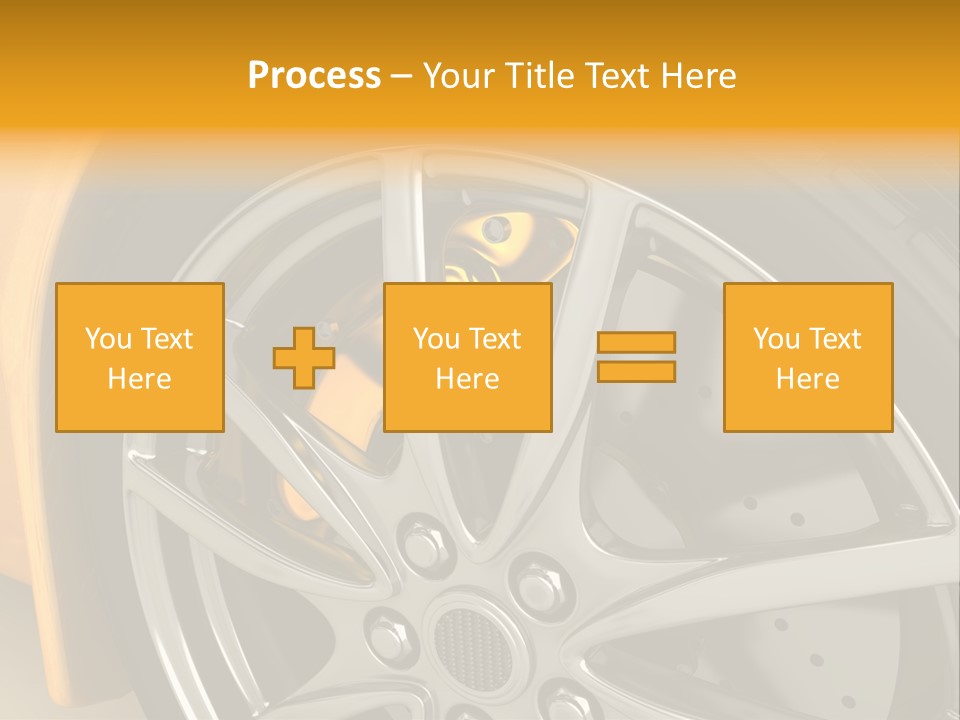 A Yellow Car Wheel With A Yellow Brake Cover PowerPoint Template