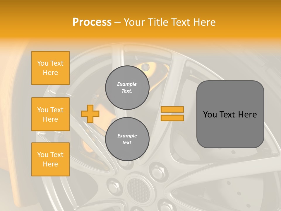 A Yellow Car Wheel With A Yellow Brake Cover PowerPoint Template