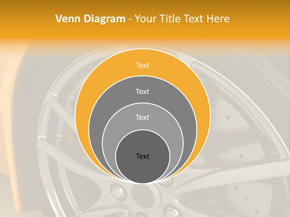 A Yellow Car Wheel With A Yellow Brake Cover PowerPoint Template
