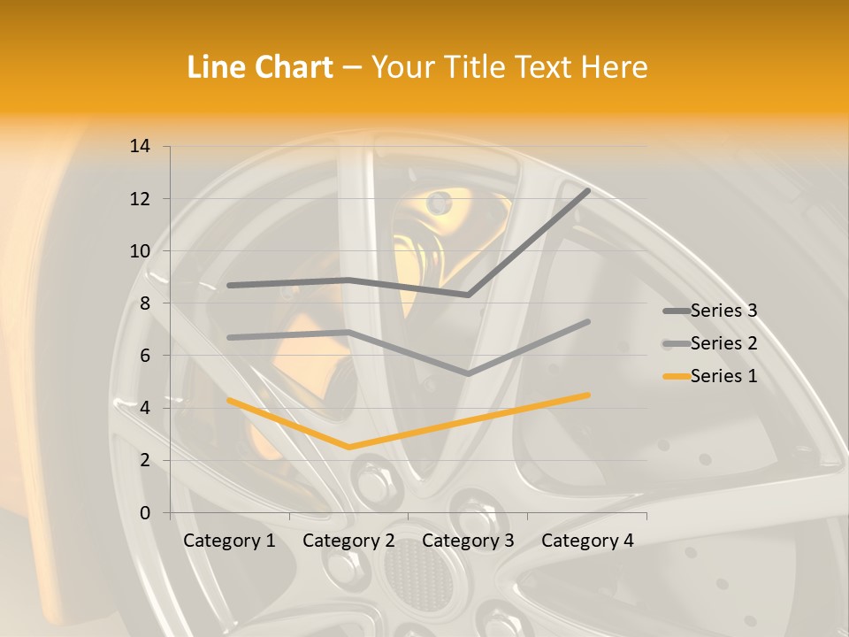 A Yellow Car Wheel With A Yellow Brake Cover PowerPoint Template