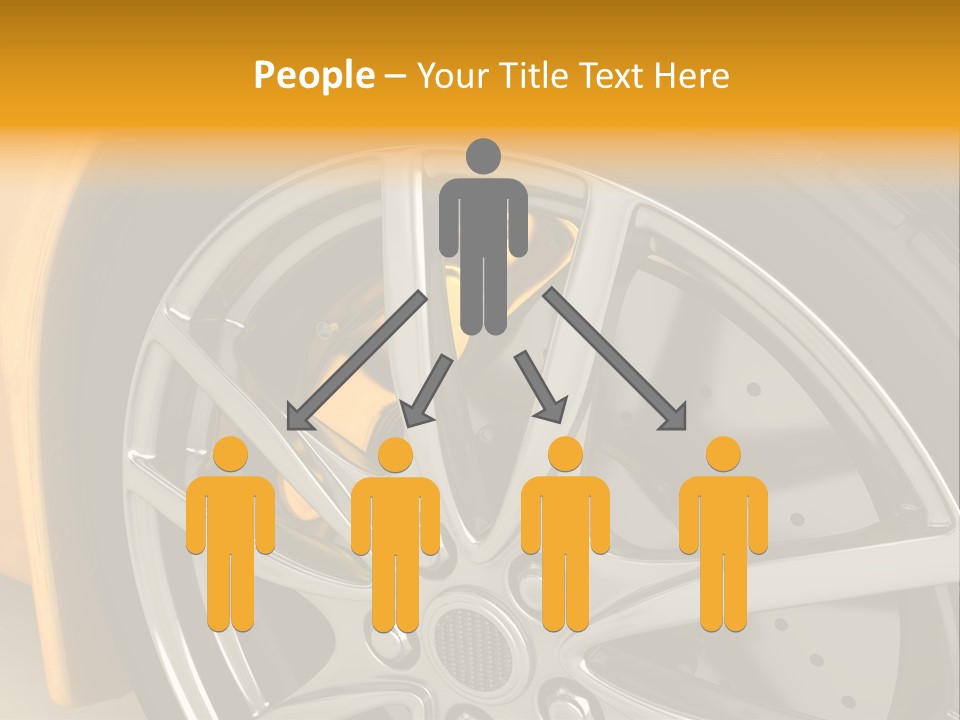 A Yellow Car Wheel With A Yellow Brake Cover PowerPoint Template