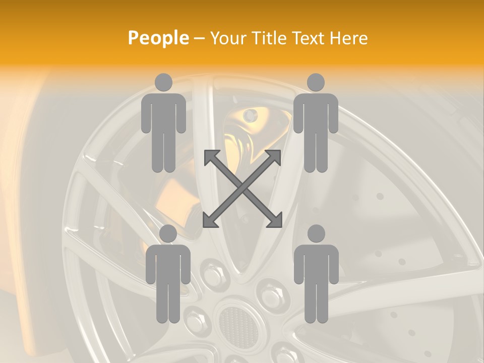 A Yellow Car Wheel With A Yellow Brake Cover PowerPoint Template