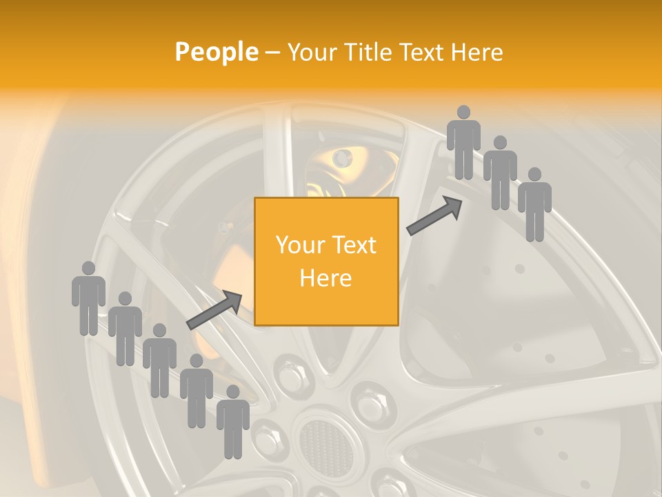 A Yellow Car Wheel With A Yellow Brake Cover PowerPoint Template