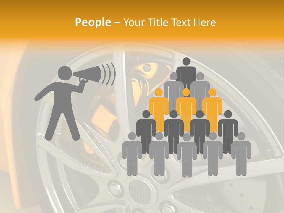 A Yellow Car Wheel With A Yellow Brake Cover PowerPoint Template