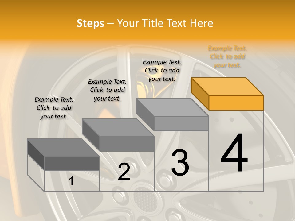 A Yellow Car Wheel With A Yellow Brake Cover PowerPoint Template
