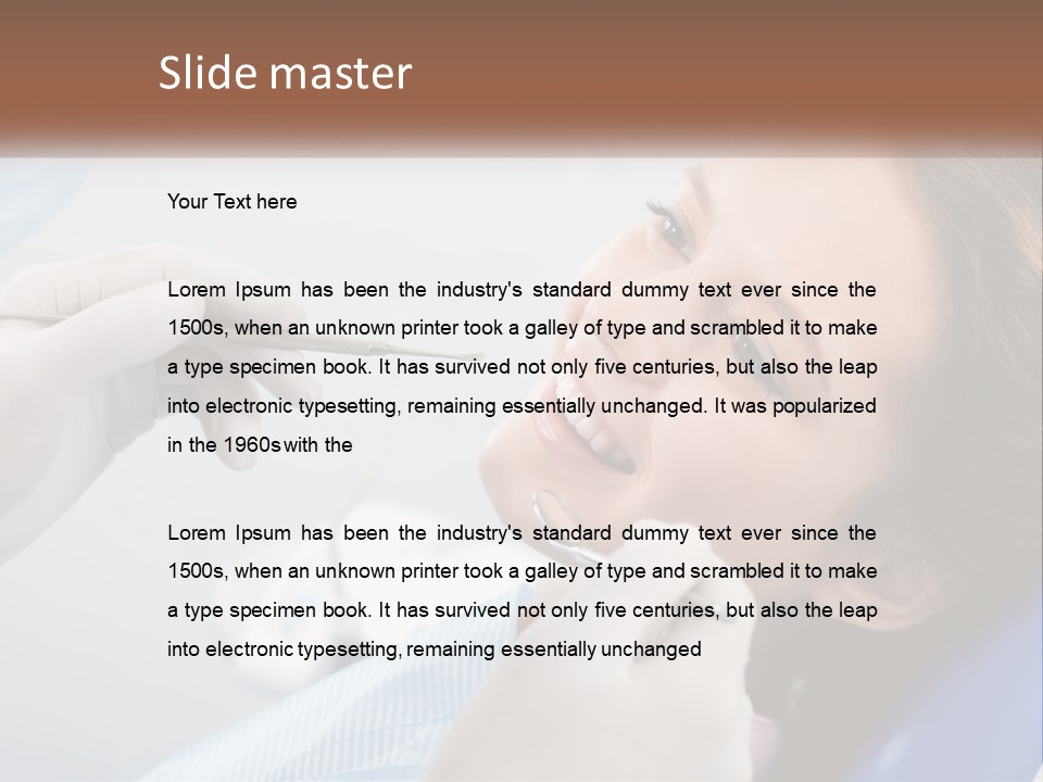 A Woman Is Smiling As She Gets Her Teeth Checked PowerPoint Template