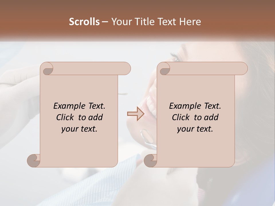 A Woman Is Smiling As She Gets Her Teeth Checked PowerPoint Template