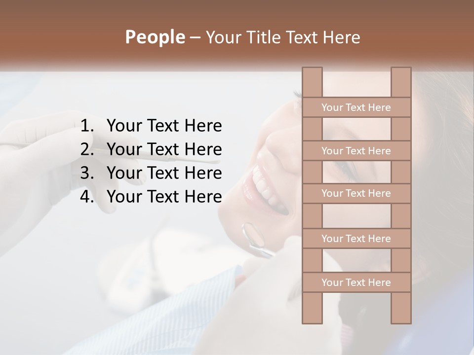 A Woman Is Smiling As She Gets Her Teeth Checked PowerPoint Template