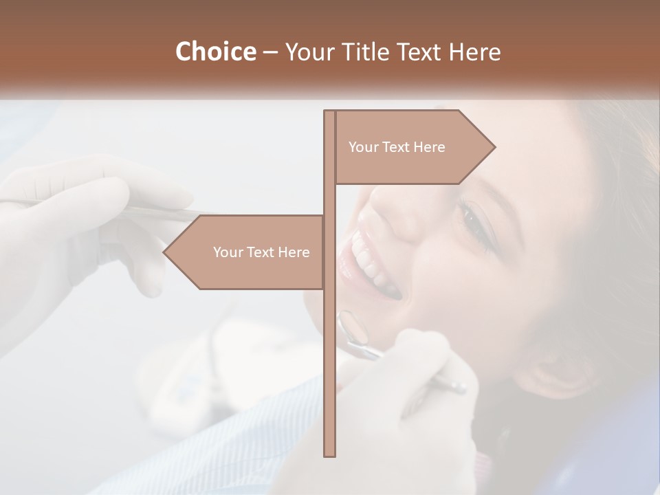 A Woman Is Smiling As She Gets Her Teeth Checked PowerPoint Template
